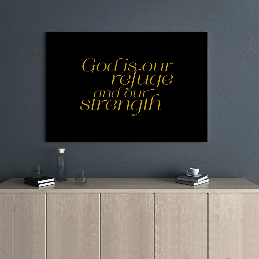 God Is Our Refuge And Our Strength Canvas | Psalm 46:1 Bible Verse Wall Art | Premium Gallery Wrap Decor | Inspirational Christian Gift for Home Office