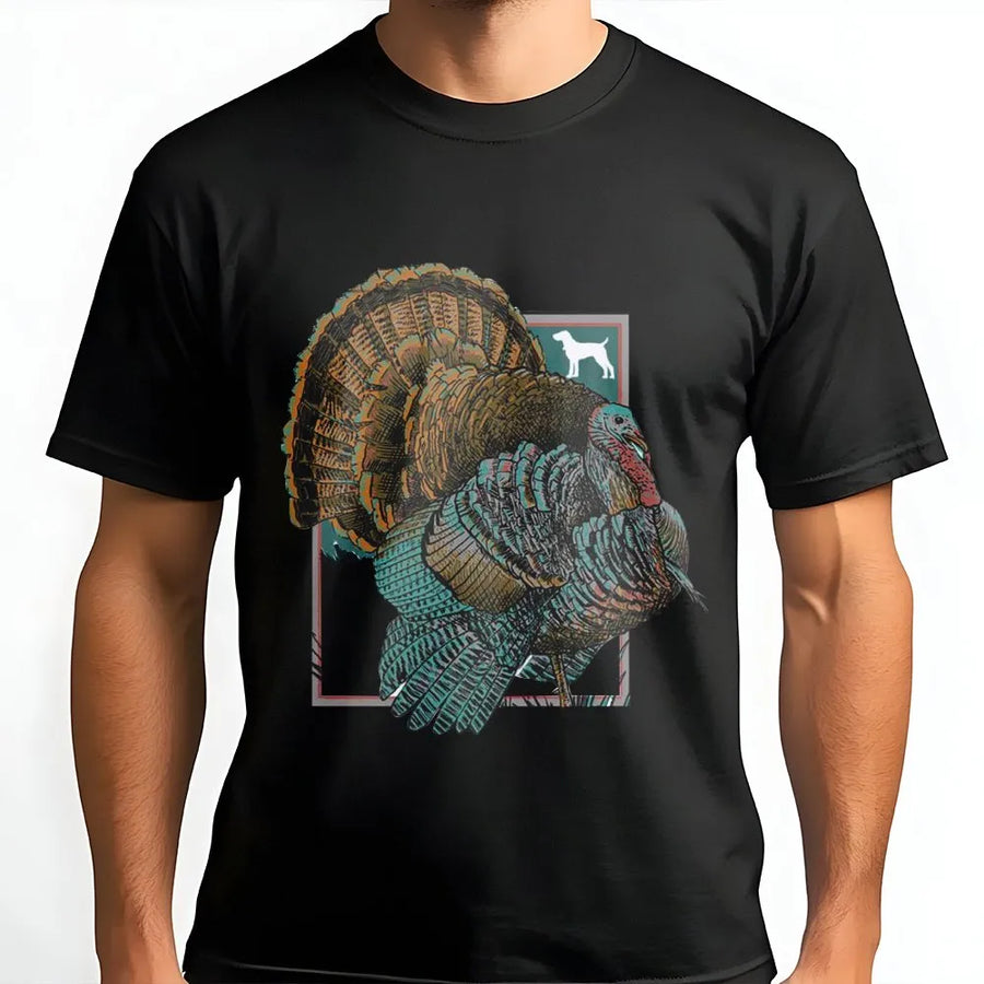 Wild Turkey Hunting T-Shirt | Vintage Wildlife Illustration | Premium Cotton Blend | Gift for Hunter & Outdoorsman
