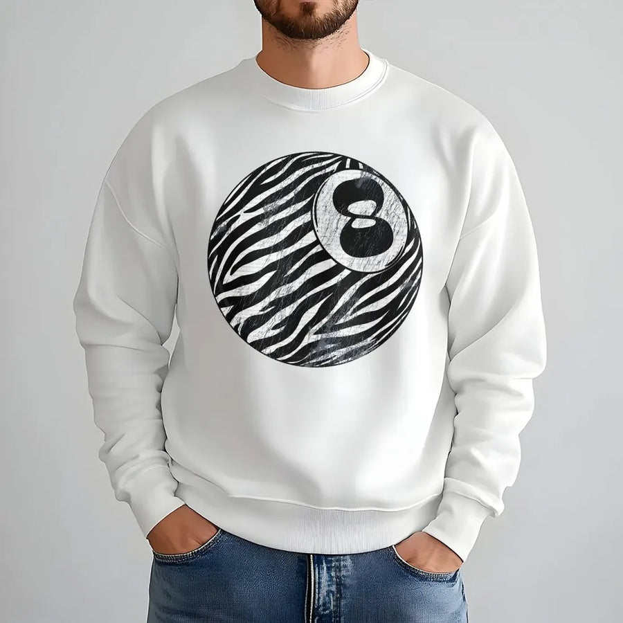 Zebra 8 Ball Sweatshirt | Distressed Western Graphic Pullover | Premium Cotton Blend | Punchy Western Wear Gift for Cowgirls