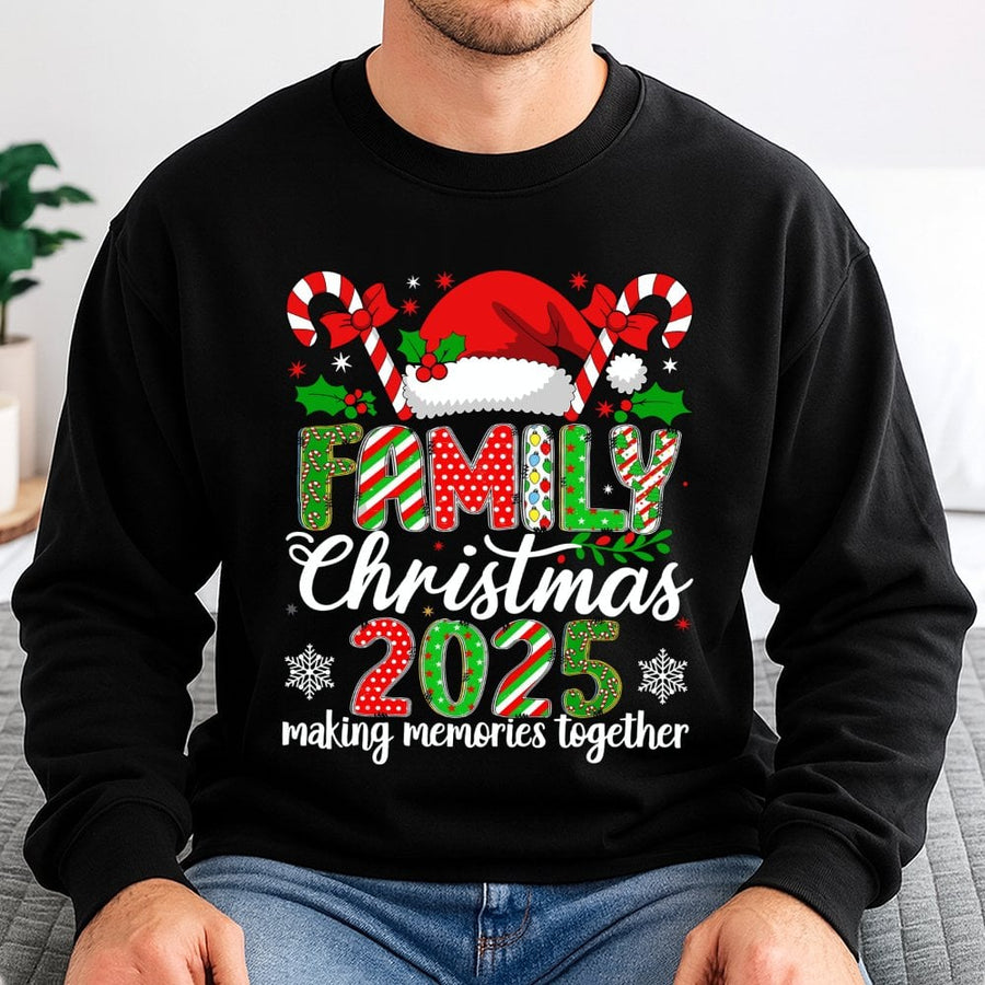Family Christmas 2025 Sweatshirt | Making Memories Together Holiday Graphic | Unisex Cotton Blend | Matching Xmas Party Gift for Adults