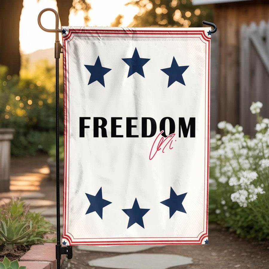 Freedom Patriotic Garden Flag | Minimalist Star Design | Premium Weather-Resistant Polyester | Outdoor Yard Decor Gift