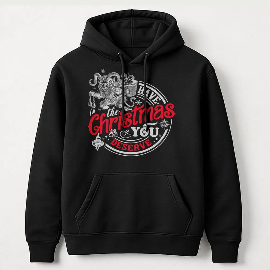 Krampus Christmas Hoodie | Sarcastic Dark Holiday Graphic | Premium Cotton Blend | Funny Krampusnacht Gift For Horror Fans