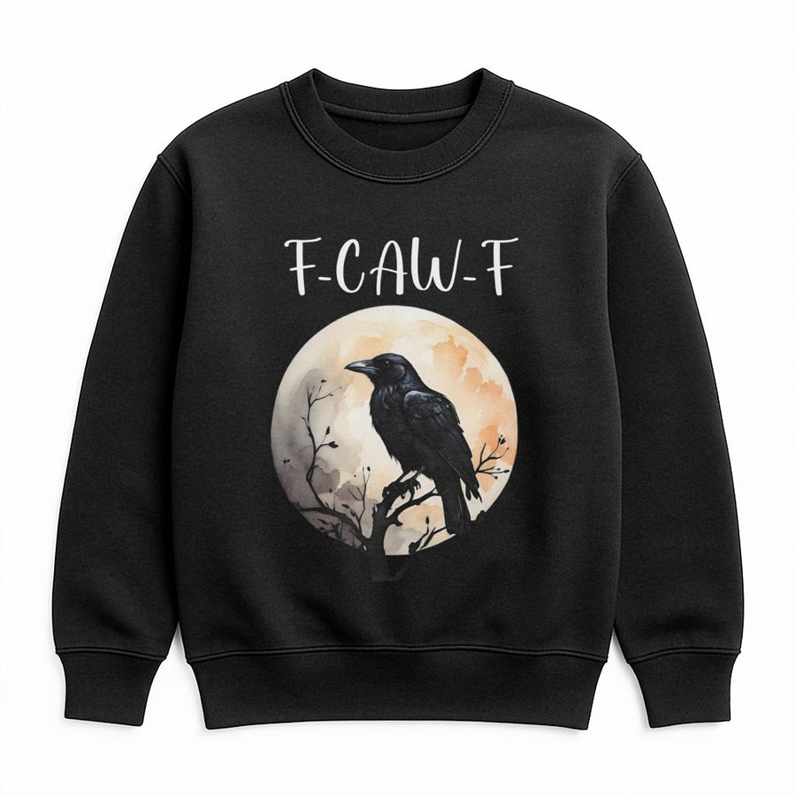 F-Caw-F Crow Sweatshirt | Sarcastic Moon Gothic Graphic | Premium Cotton Blend | Funny Offensive Gift for Introverts