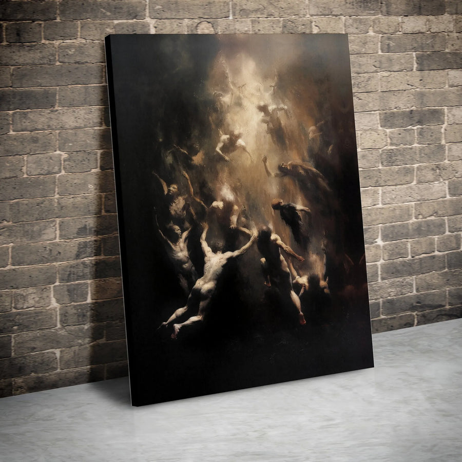 Ascending Figures Canvas Wall Art | Dark Academia Baroque Style Print | Premium 1.25 Inch Gallery Wrap | Moody Spiritual Home Decor Gift