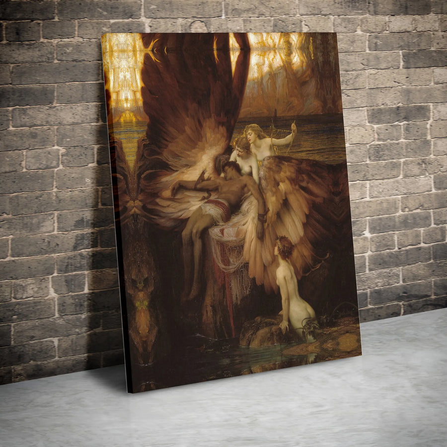 The Lament for Icarus by Herbert James Draper | Fine Art Museum Quality Canvas | 1.25 Inch Gallery Wrap | Classic Mythology Home Decor Gift