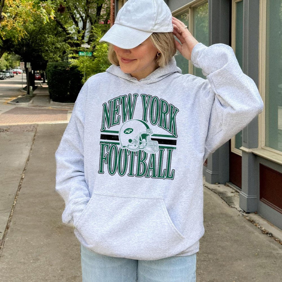 New York Football With New York Jets Helmet Hoodie