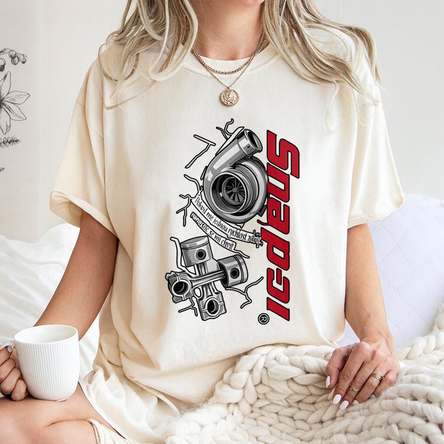 Turbocharger Engine Graphic T-Shirt | Street Racing Car Enthusiast Apparel | 100% Cotton Premium Tee | Gift For Tuner Gearheads