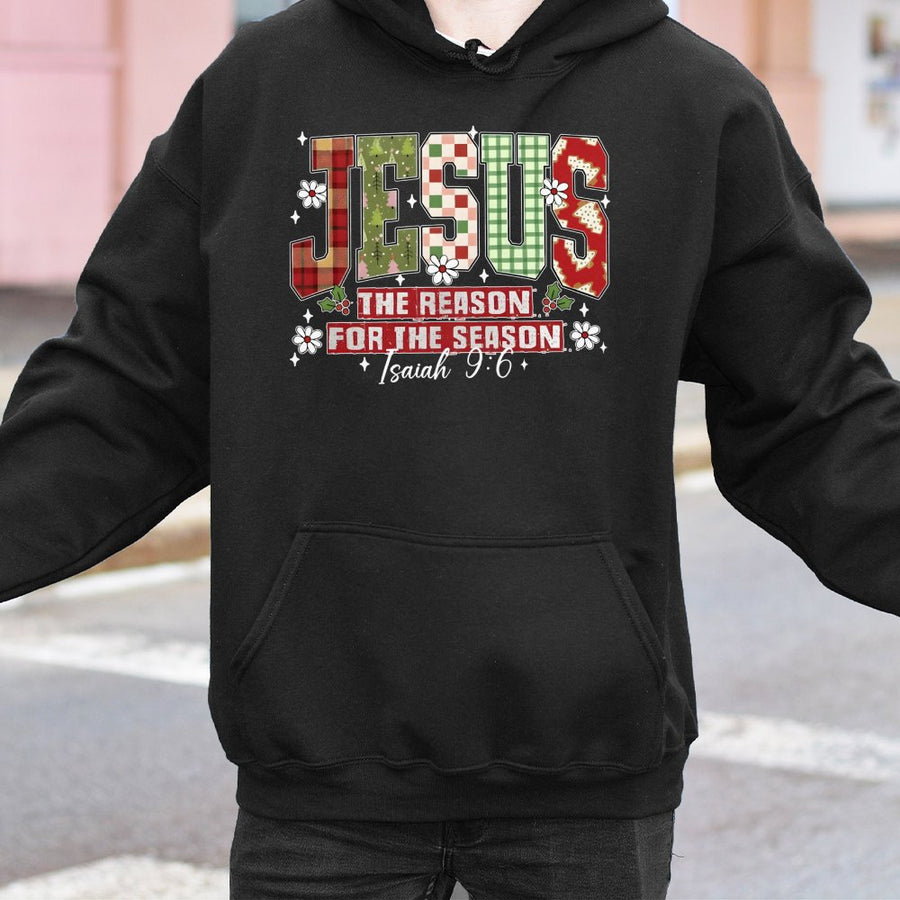 Jesus The Reason For The Season Hoodie | Christian Christmas Pullover | Premium Cotton Blend | Religious Gift For Women Men