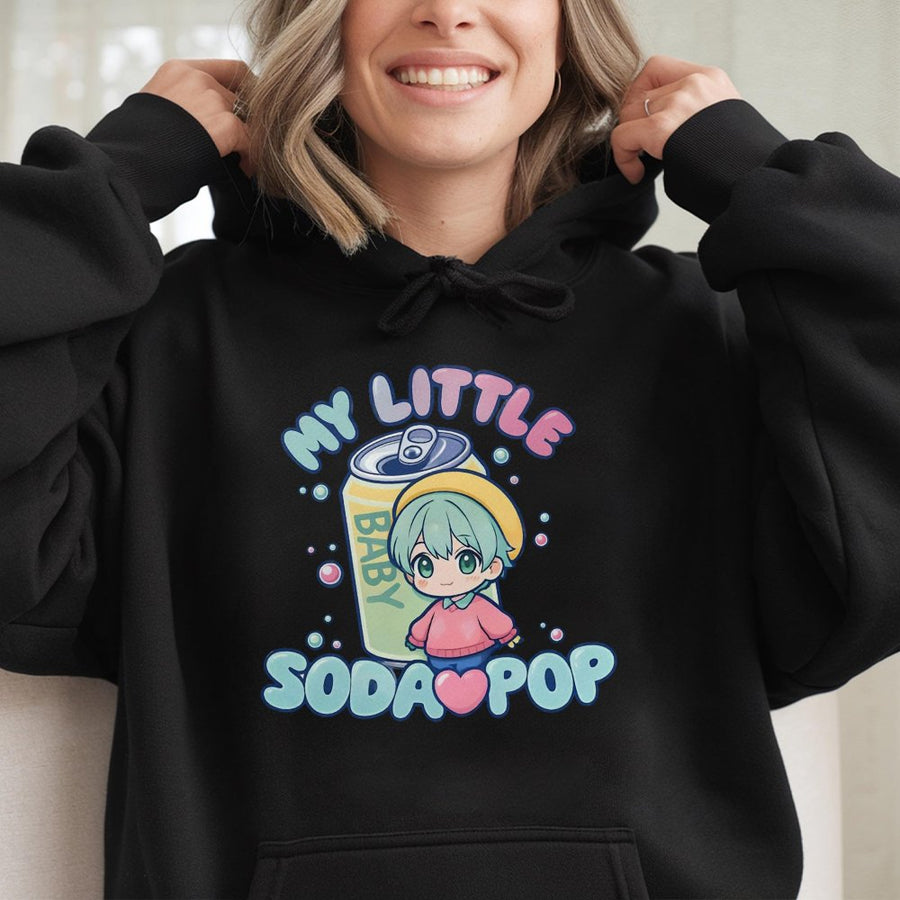 Cute Anime Soda Pop Hoodie | Kawaii Aesthetic Graphic Pullover | Soft Cotton Blend Unisex Streetwear | Gift for Manga Otaku Fans