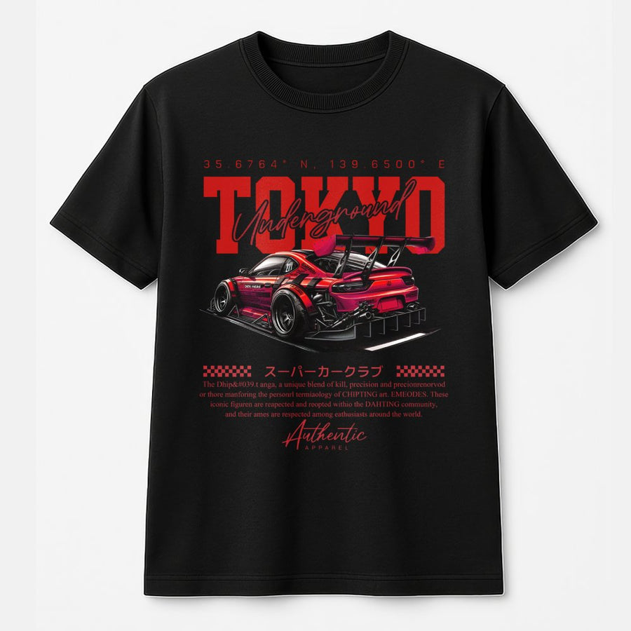 Tokyo Underground JDM Car T-Shirt | Street Racing Drift Graphic Design | Premium Cotton Unisex Tee | Gift for Car Enthusiasts