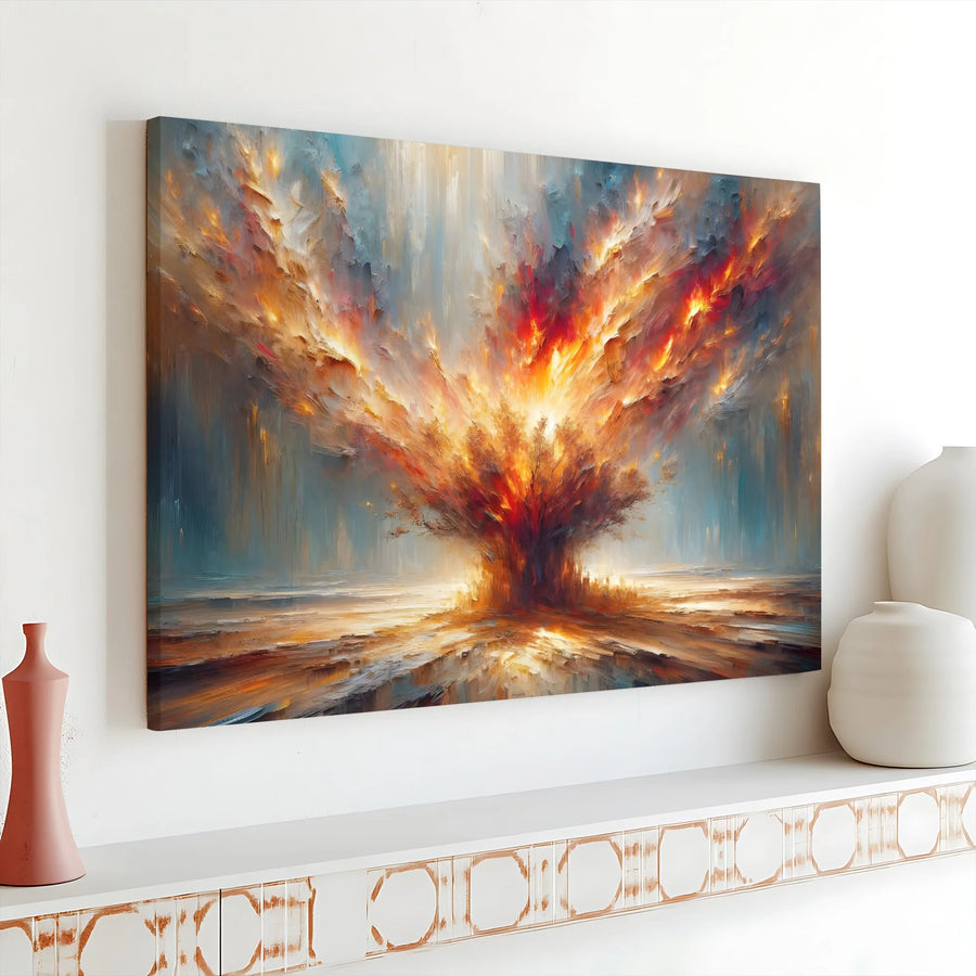 Abstract Explosion Canvas Print | Modern Expressive Wall Art | Premium Gallery Wrapped Canvas | Large Living Room Decor Gift