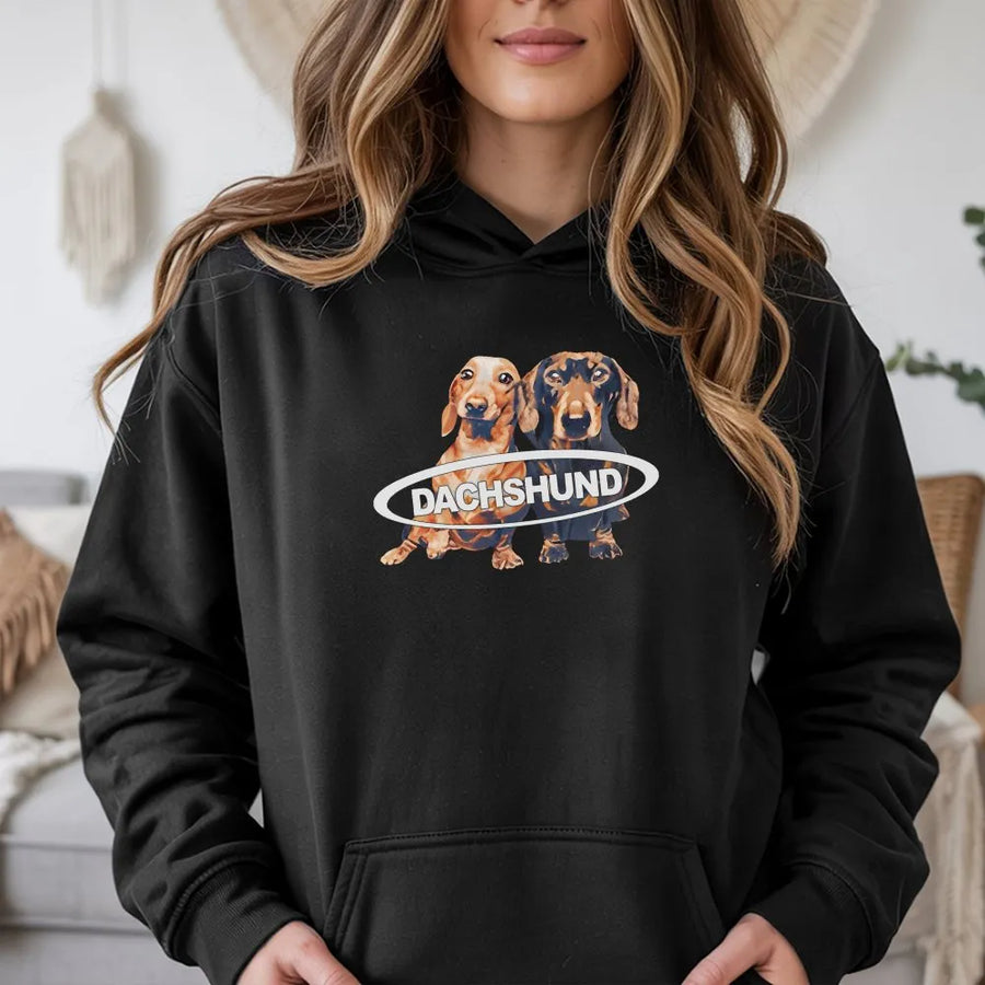 Dachshund Hoodie | Cute Wiener Dog Graphic Sweatshirt | Premium Cotton Blend | Aesthetic Gift for Dog Mom
