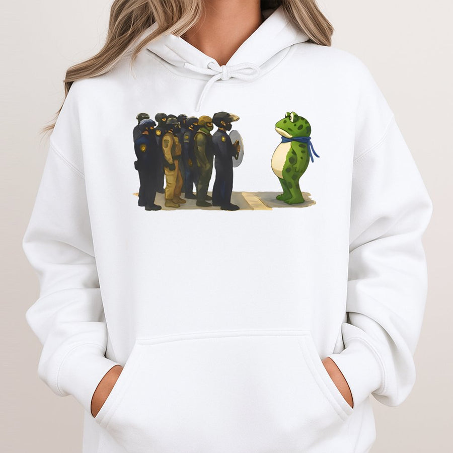 Freedom Frog Graphic Hoodie | Protest Art Sweatshirt | Premium Cotton Blend | Gift For Activists And Social Justice Advocates