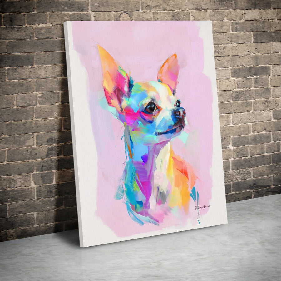 Colorful Chihuahua Canvas Print | Abstract Dog Wall Art | Premium 1.25" Gallery Wrap | Gift for Dog Lovers and Pet Owners