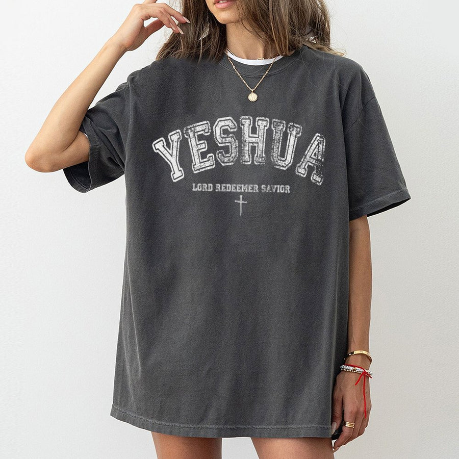 Yeshua T-Shirt | Vintage Distressed Christian Apparel | 100% Cotton Premium Tee | Faith Based Gift for Men and Women