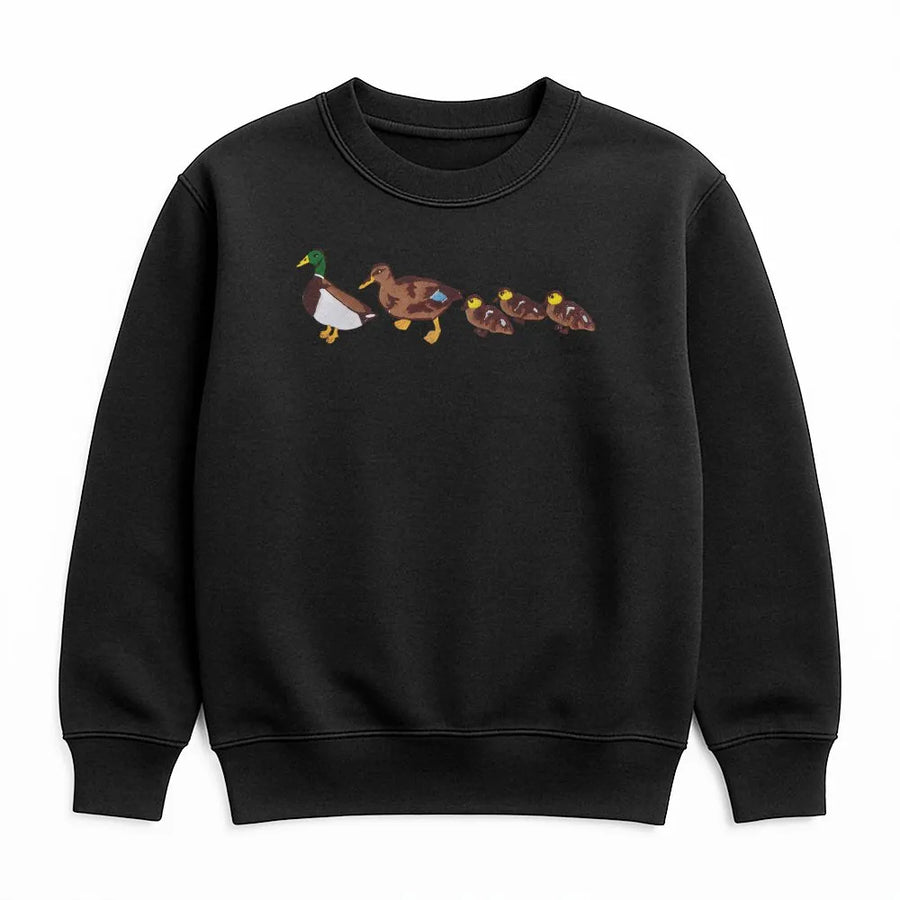 Mallard Duck Sweatshirt | Duck Family Walking in a Row Graphic | Premium 100% Cotton | Nature Lover Gift for Men & Women