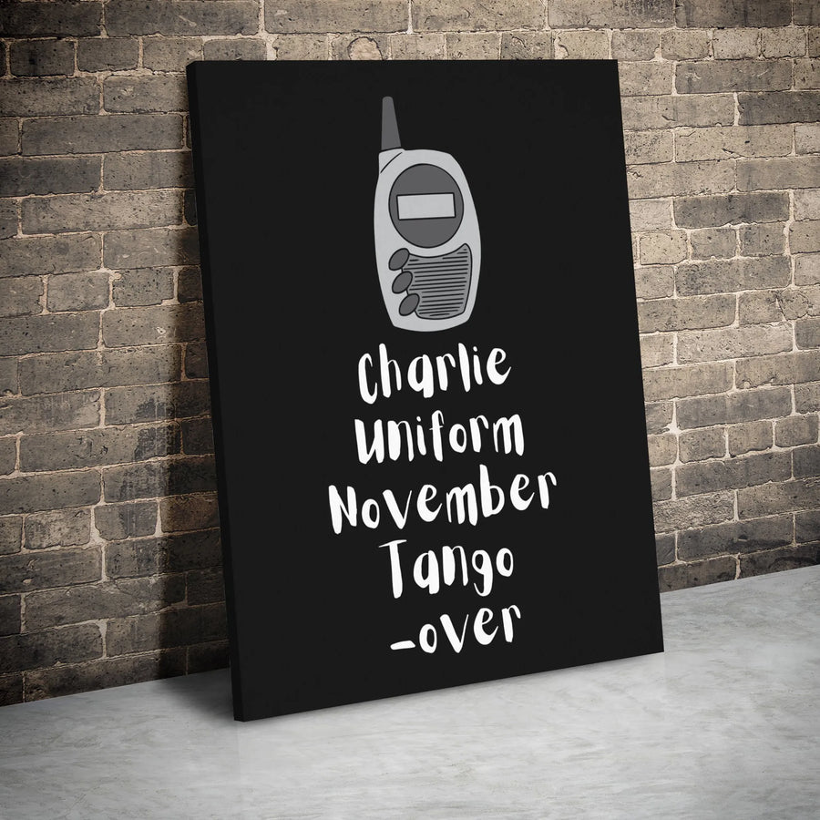 Phonetic Alphabet Wall Art | C.U.N.T. Walkie Talkie Design | Premium Gallery-Wrapped Canvas | Funny Military Humor Gift for Radio Operators