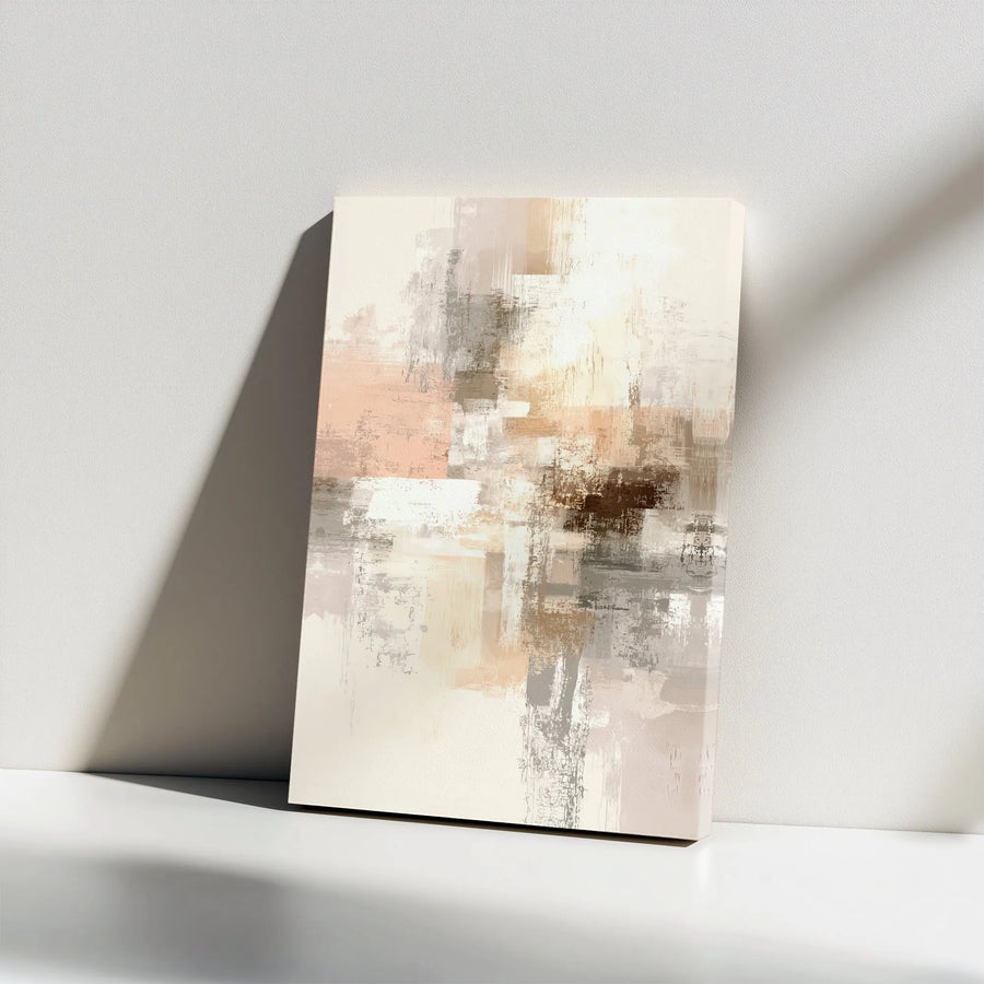 Neutral Abstract Canvas Art | Textured Earth Tone Painting Print | Premium Gallery Wrapped Wall Decor | Large Modern Artwork for Living Room Gift