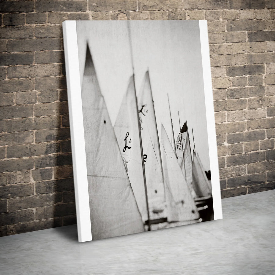 Sailboat Canvas Wall Art | Abstract Black and White Photography | Premium Thick Canvas | Nautical Decor Gift for Sailor