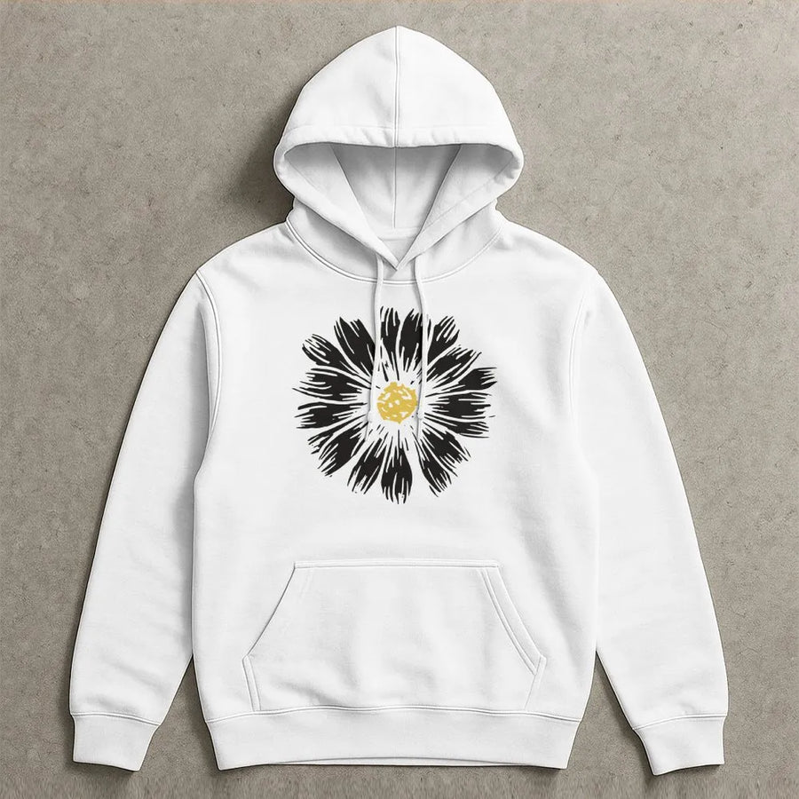 Daisy Hoodie | Boho Wildflower Graphic | Premium Cotton Blend | Aesthetic Gift for Plant Lovers and Gardeners