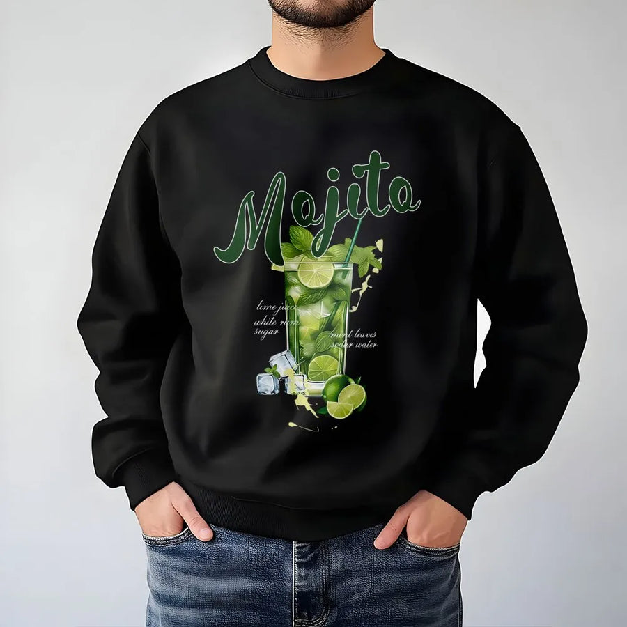 Mojito Cocktail Sweatshirt | Summer Drink Graphic Tee with Recipe Print | Premium Soft Cotton | Unique Gift for Bartender or Mixologist