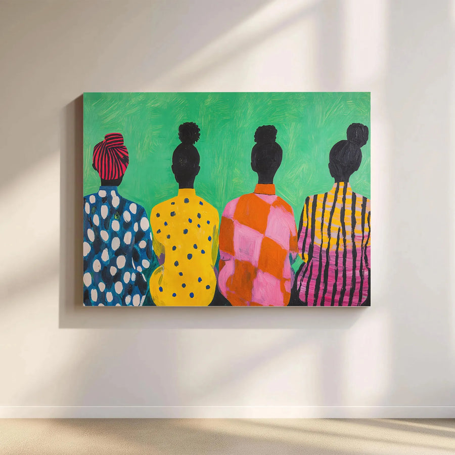 Black Women Wall Art | Abstract Colorful Fashion Portrait | Premium Gallery Wrapped Canvas | Modern Home Office Decor Gift