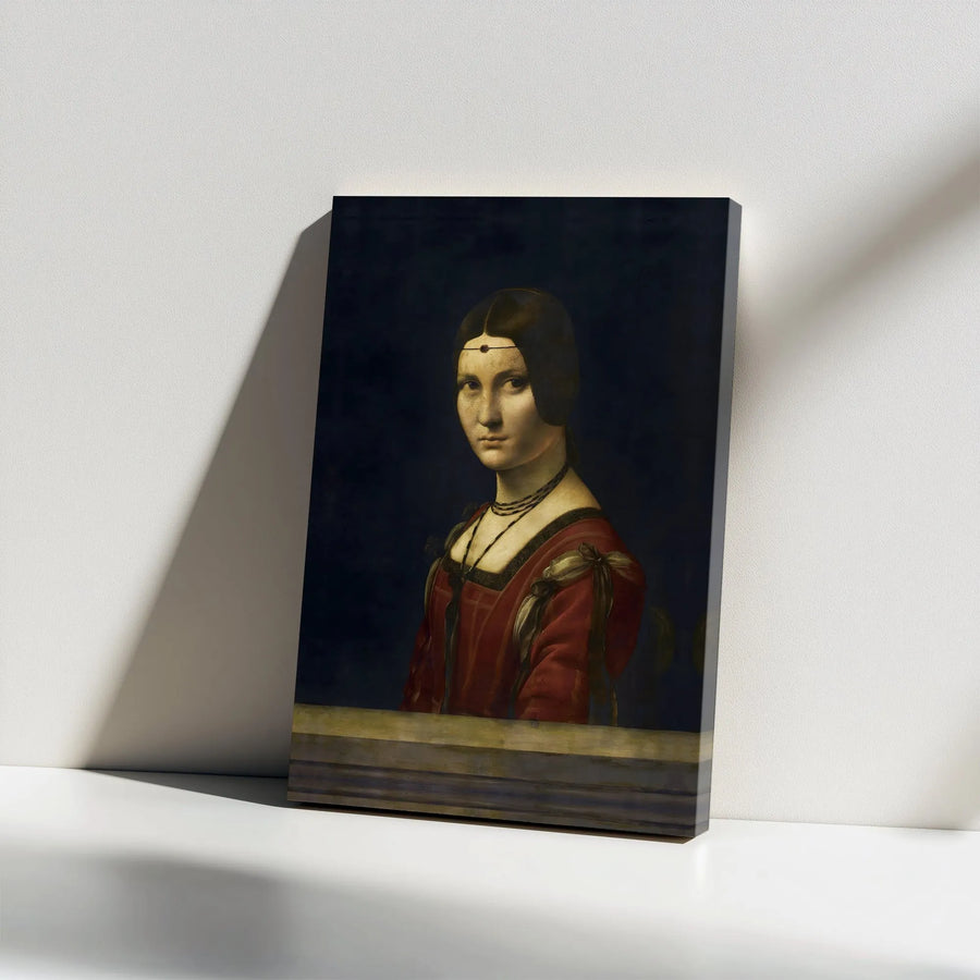 La Belle Ferronnière Canvas Print | Leonardo da Vinci Renaissance Portrait | Premium Framed Canvas | Classic Art Collector's Gift for Home Decor