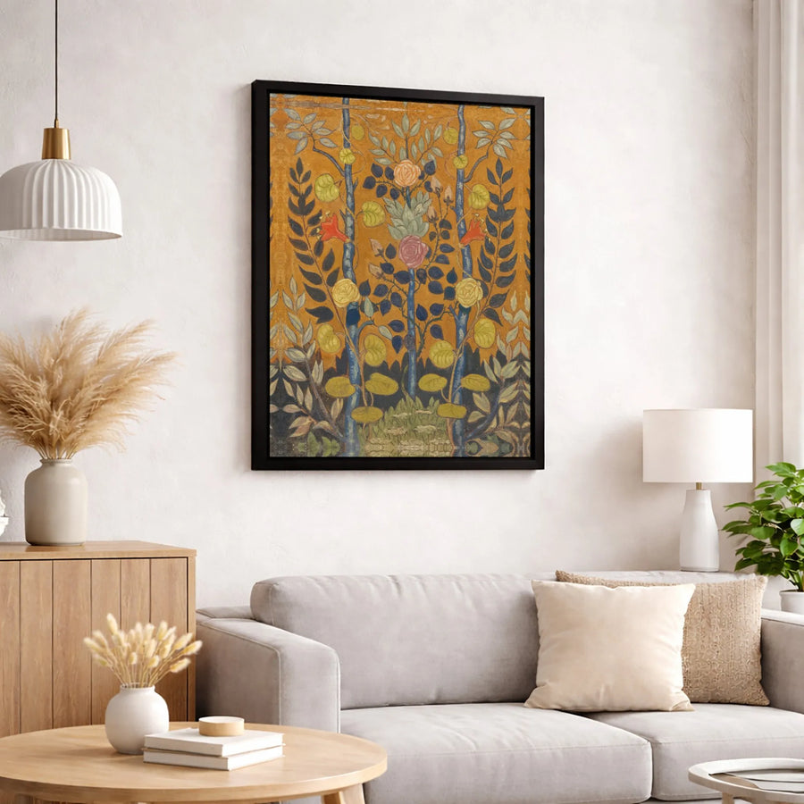 William Morris Rose Canvas Print | Vintage Floral Botanical Wall Art | Premium Gallery-Wrapped 1.25" Profile | Home Office Decor Gift