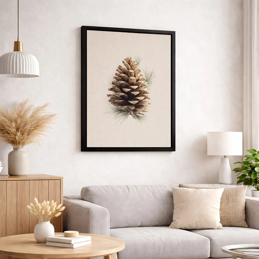 Pinecone Canvas Print | Botanical Forest Wall Art | Premium Fade-Resistant Gallery Wrap | Rustic Woodland Home Decor Gift