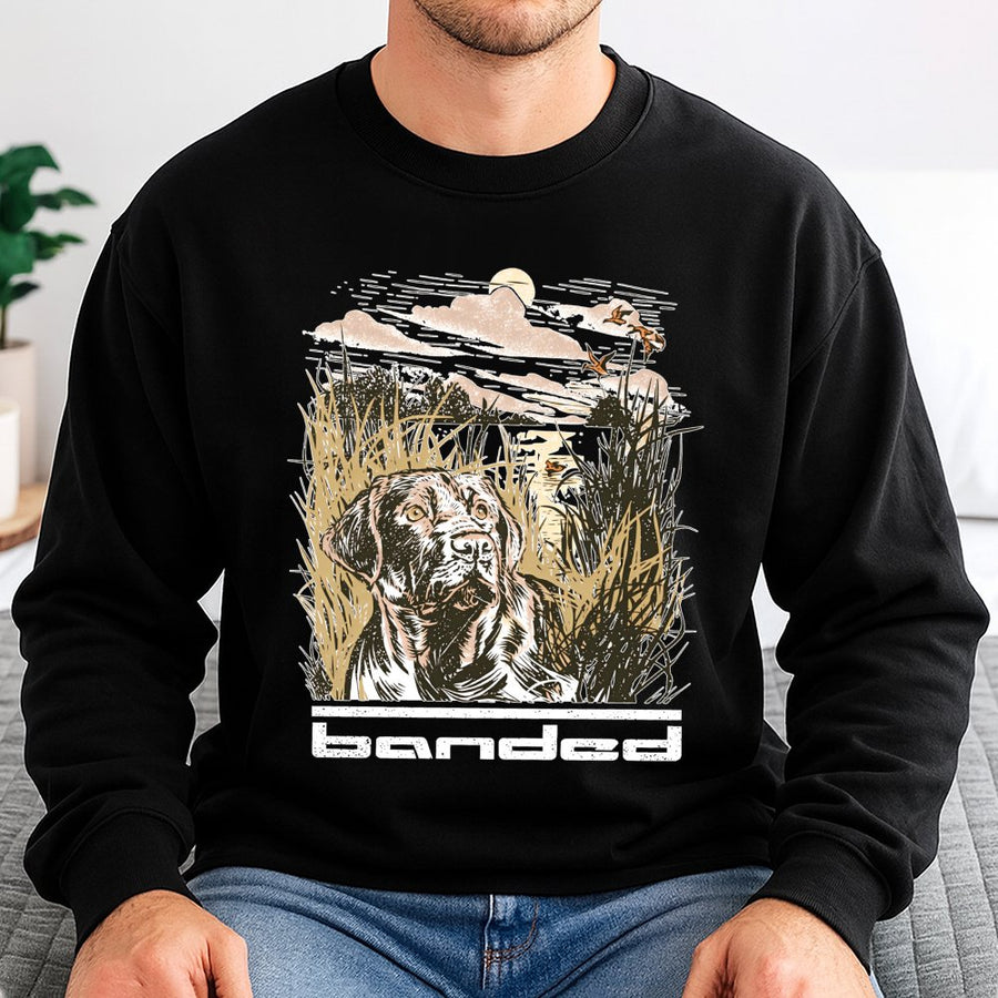 Labrador Duck Hunting Sweatshirt | Wildlife Retriever Graphic | Premium Cotton Blend | Outdoor Gift for Waterfowl Hunters