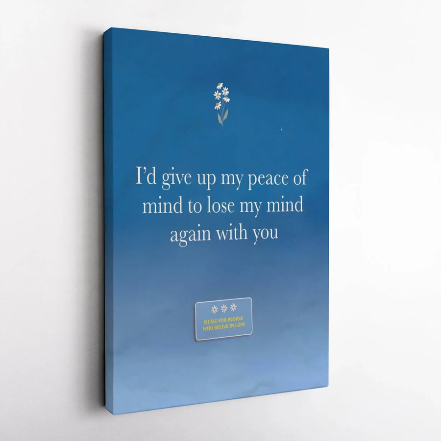 Lyrical Wall Art | Daisy Minimalist Quote Print | 1.25" Gallery Wrapped Canvas | Romantic Home Decor Gift