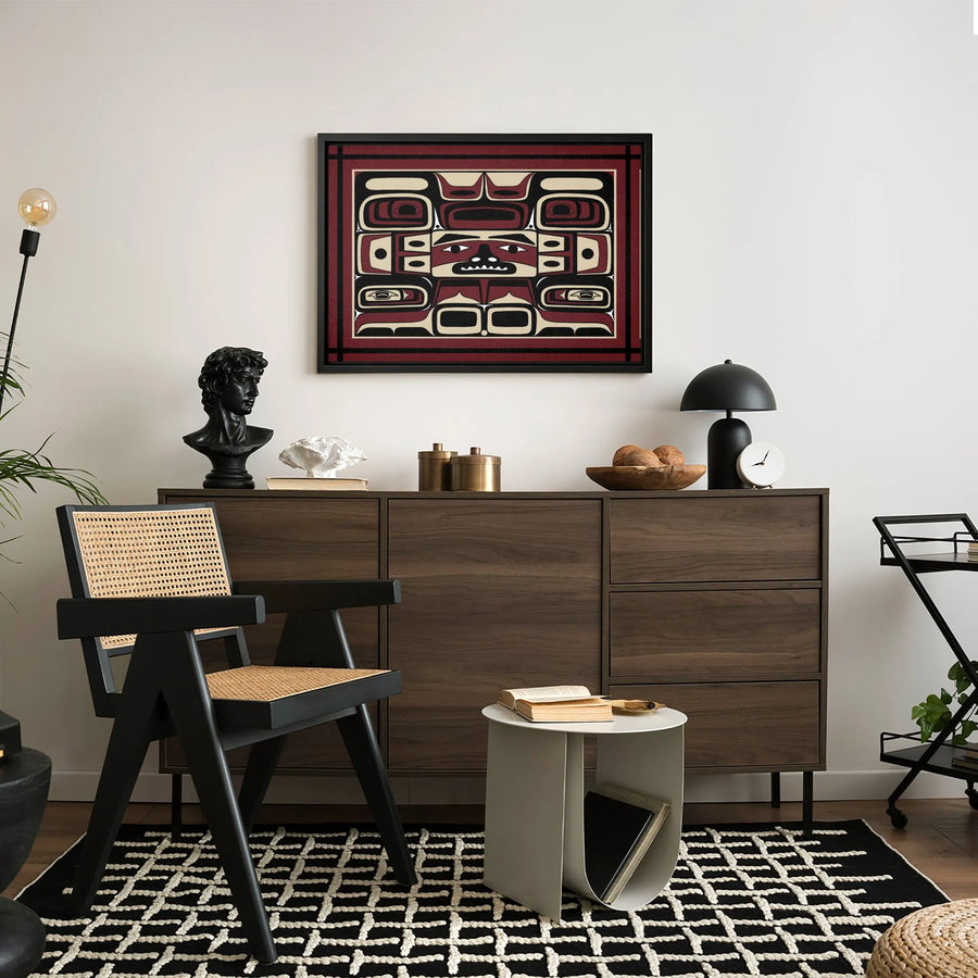 Pacific Northwest Indigenous Art Canvas | Traditional Formline Totem Design | Premium Gallery Wrapped Decor | Gift for Art Collectors