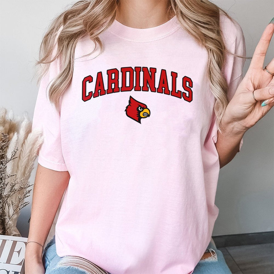 Cardinals With Cardinal Bird Mascot Logo T-Shirt