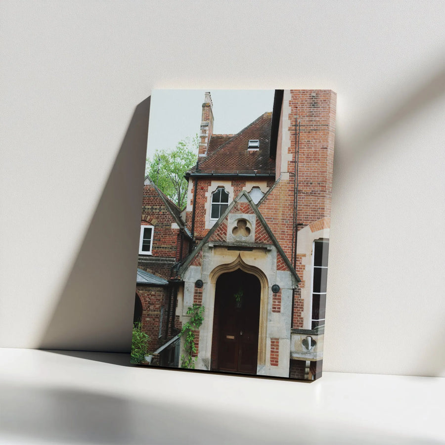 English Manor House Vertical Canvas | Architectural Photography Wall Art | Premium 1.25" Thick Gallery Canvas | Classic Home Decor Gift