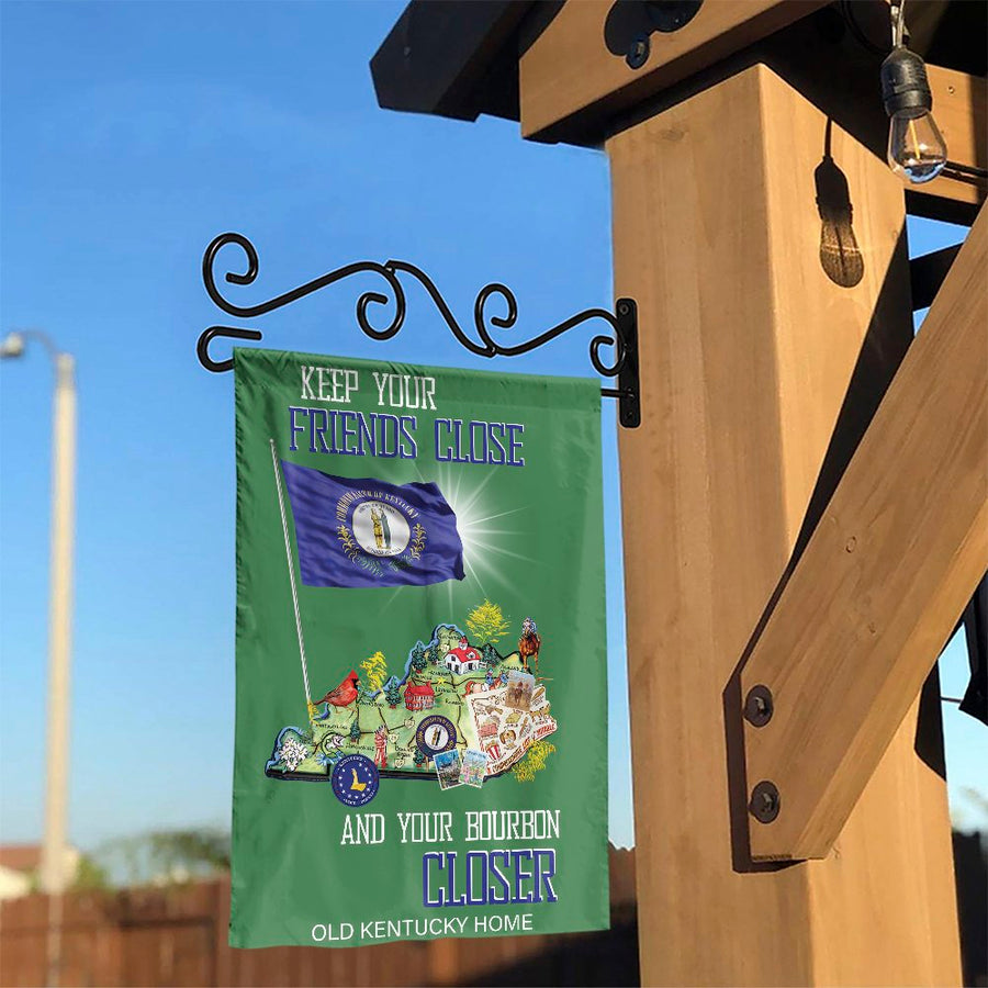 Kentucky Garden Flag | Bourbon Theme Decor | Weather-Resistant Polyester | Gift for Kentucky Lovers and Bourbon Enthusiasts