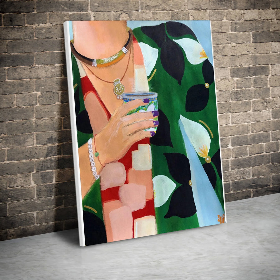 Abstract Woman Portrait Canvas Print | Colorful Bohemian Floral Wall Art | Premium Thick Gallery Canvas | Modern Home Decor Gift