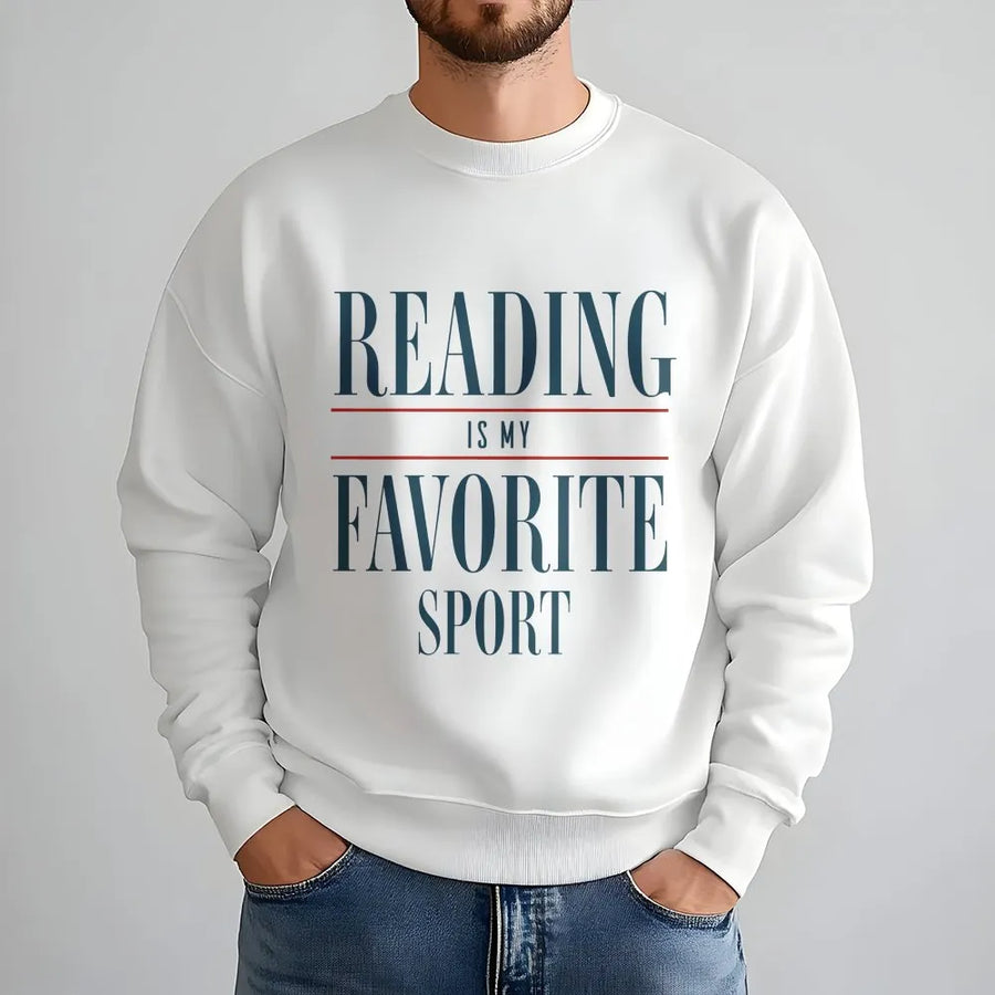 Reading Is My Favorite Sport Sweatshirt | Vintage Bookish Graphic Tee | Soft Cotton Shirt | Bookworm Gift for Librarians & Teachers