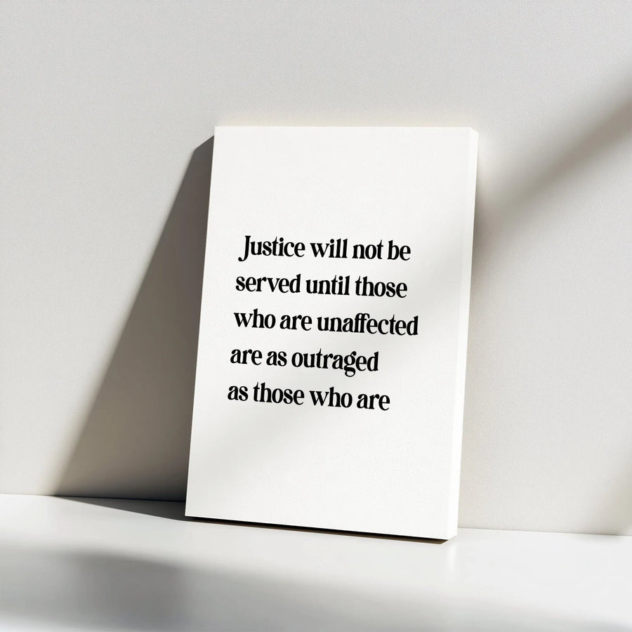 Social Justice Quote Canvas | Minimalist Typography Art | Premium Gallery Wrapped Print | Law Office Decor & Activist Gift