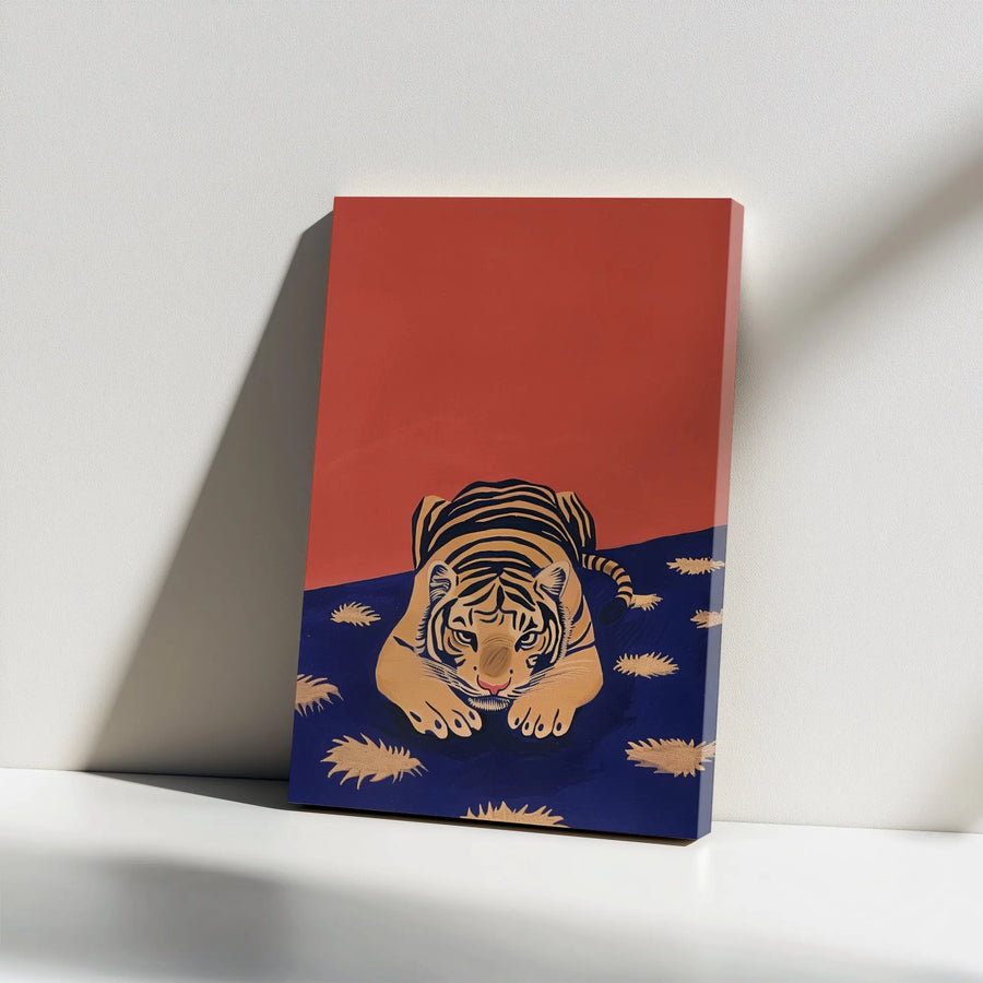 Japanese Tiger Canvas Print | Ukiyo-e Inspired Big Cat Illustration | Premium Fade-Resistant Wall Art | Modern Home & Office Decor Gift