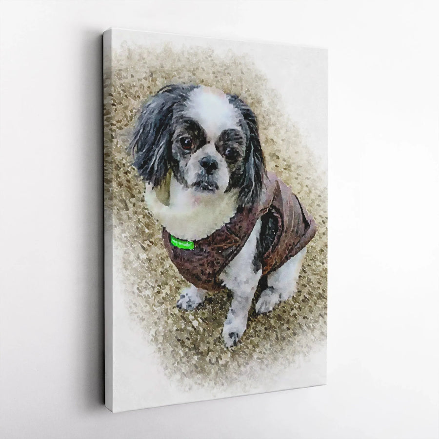 Watercolor Shih Tzu Canvas Print | Artistic Dog Portrait Wall Art | Premium Thick Gallery Wrap | Gift for Dog Mom, Pet Lover Home Decor