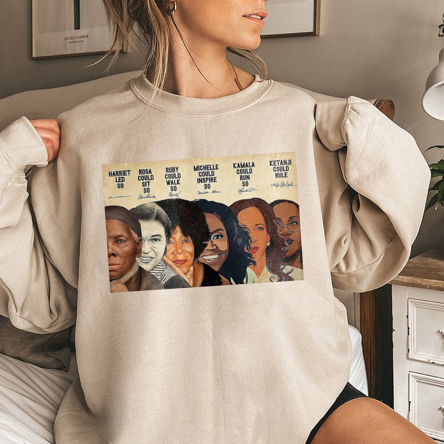 Black History Month Sweatshirt | Iconic Women Leaders Graphic Print | Soft Cotton-Blend Crewneck | Inspirational Gift for Her