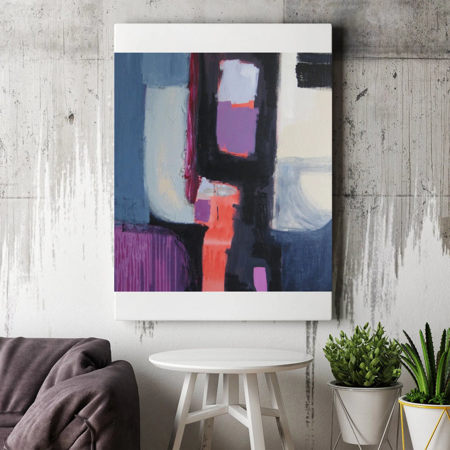 Modern Abstract Canvas Print | Bold Geometric Blocks & Brushstrokes | Premium 1.25" Thick Gallery Wrap | Contemporary Office & Home Decor Gift