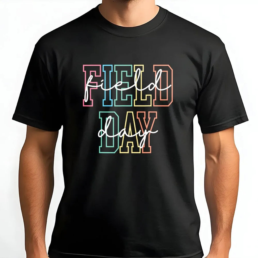 Field Day T-Shirt | Retro Colorful Text Design | Premium Soft Fleece | Last Day of School Gift for Teacher or Student