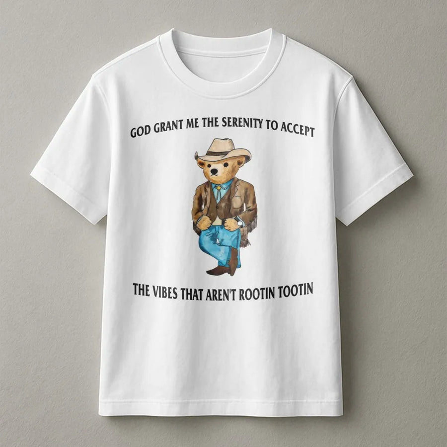Funny Cowboy Bear T-Shirt | Rootin Tootin Quote Graphic | Premium Soft Cotton Tee | Western Style Gift For Cowboy Lovers