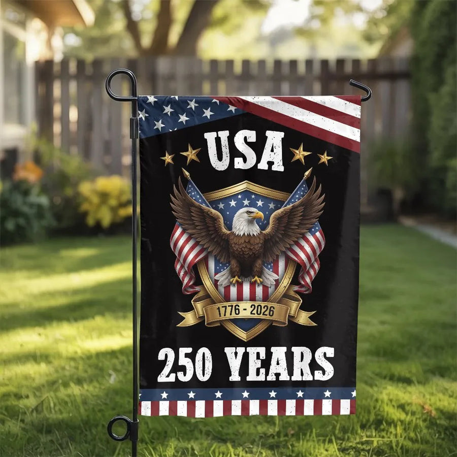 USA 250th Anniversary Garden Flag | Patriotic American Eagle 1776-2026 | Double-Sided Weatherproof Fabric | Commemorative Yard Decor Gift
