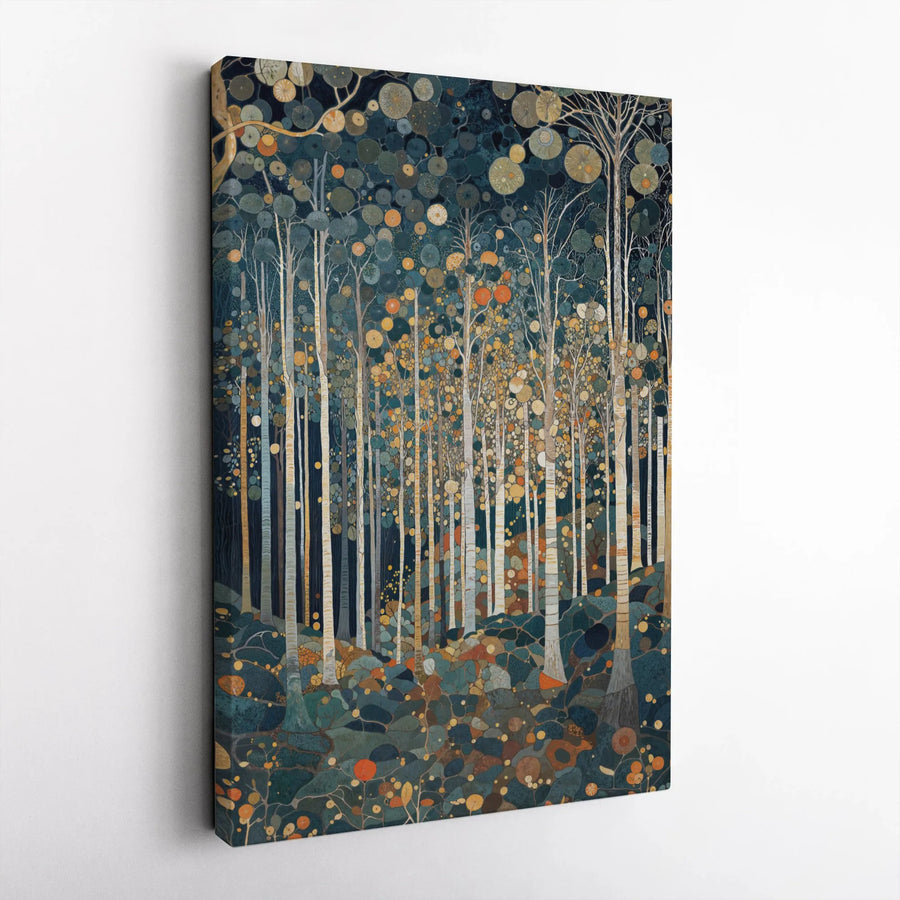Abstract Birch Tree Canvas Art | Stylized Forest Wall Decor | Premium 1.25-Inch Gallery Wrap | Modern Nature Landscape Print for Home Office
