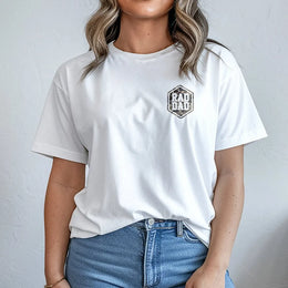Rad Dad Graphic T-Shirt | Camouflage Hexagon Print | Soft 100% Cotton | Perfect Father's Day Gift for Dads