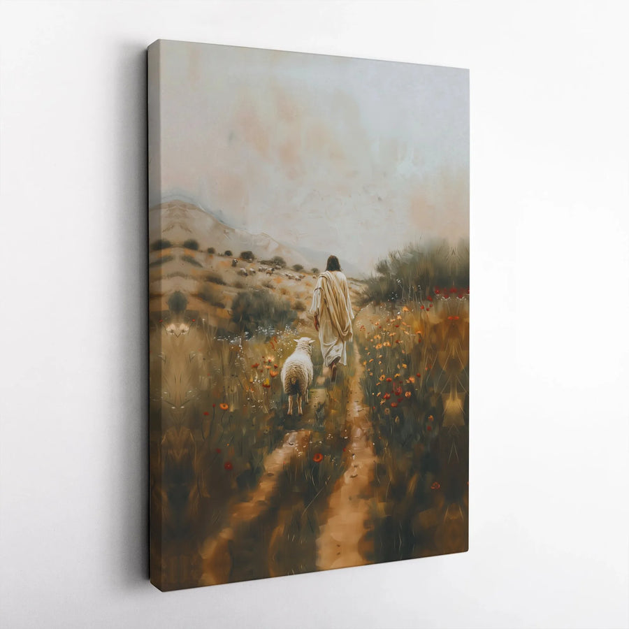 Jesus The Good Shepherd Canvas Art | Religious Wall Decor Print | 1.25 Inch Premium Gallery Wrap | Spiritual Christian Home Gift