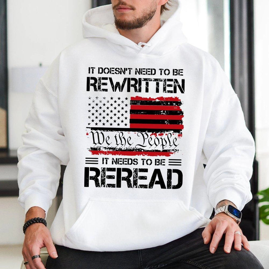 We The People Hoodie | Patriotic American History Quote | Premium Cotton Blend Sweatshirt | Conservative Gift For Patriots