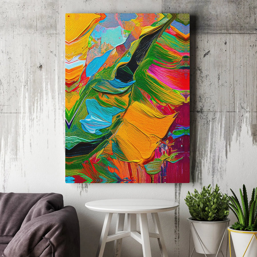 Abstract Canvas Wall Art | Vibrant Colorful Brushstrokes Print | Gallery-Wrapped 1.25" Premium Decor | Modern Living Room Home Office Gift